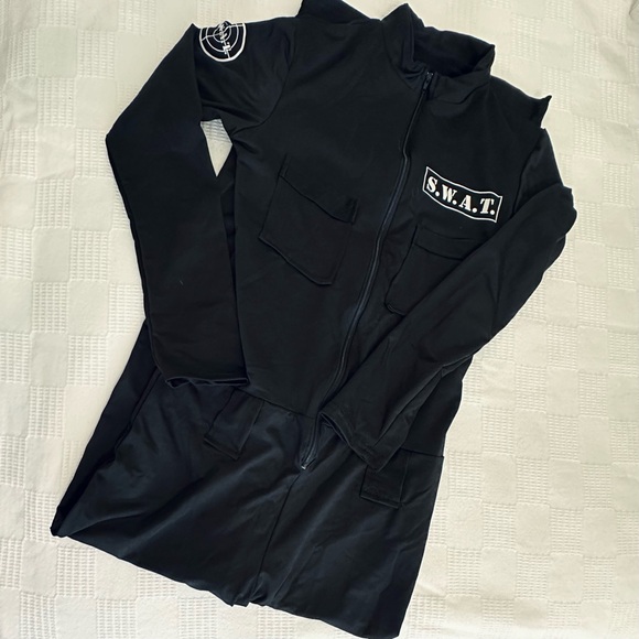Halloween S.W.A.T. Costume Black Jumpsuit and Belt. Like New! - Picture 5 of 16